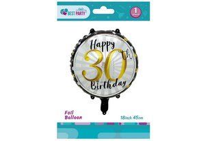 Кулька повітряна фольгована з цифрами Happy 30th Birthday 10шт ООПТ