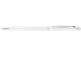 Ручка кулькова Economix Stylus 0,7мм синя металева, корпус білий