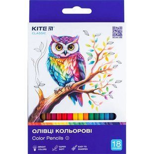 Олівці кольорові Kite Classic 18 кольорів
