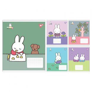 Зошит шкільний Yes 12 аркушів коса лінія Miffy Spring (25)
