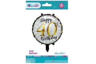 Кулька повітряна фольгована з цифрами Happy 40th Birthday 10шт ООПТ