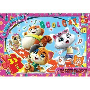 Пазли 35ел 21*30см 44 кошеняти+постер G-Toys YT50