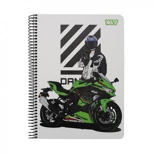 Блокнот А5 80арк., в клітинку, на спіралі, тверда обкладинка Yes Moto