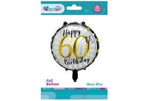Кулька повітряна фольгована з цифрами Happy 60th Birthday 10шт ООПТ