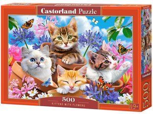 Пазли 500ел 47*33см КОШЕНЯТА У КВІТАХ Castorland