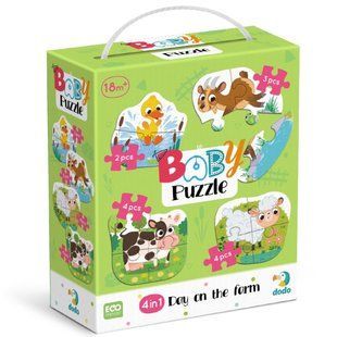 Пазл 4в1 2-3-4ел 12*12см Baby puzzle День на фермі Dodo