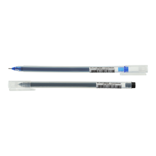 Ручка гелева Buromax Maxima 0,5мм чорна корпус прозорий
