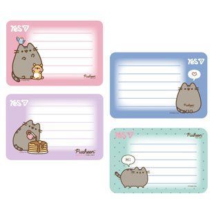 Етикетки-наклейки шкільні для підпису та маркування 60*90мм 8шт Yes Pusheen
