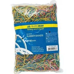 Гумки для грошей кольорові 1000г 55мм Buromax
