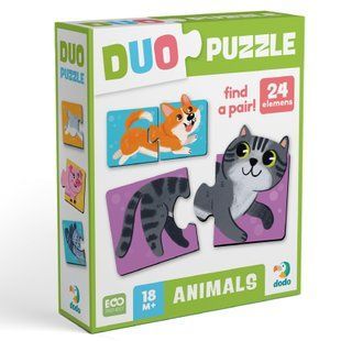Пазл 2ел 5*10см DUO Тваринки-половинки Dodo