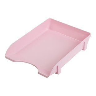 Лоток для паперів пластиковий горизонтальний на 1 відділення Buromax Pastel рожевий
