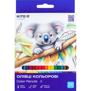 Олівці кольорові Kite Classic 36 кольорів