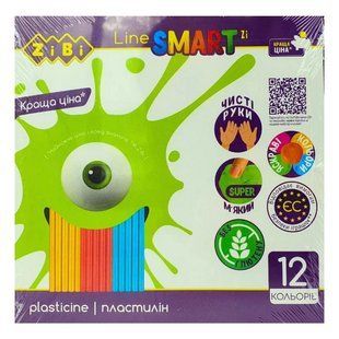 Пластилін ZiBi Smart Line 12 кольорів 240г (12)