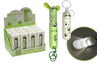 Брелок-вентилятор з ліхтариком Панда, 3 режима, кабель micro USB ООПТ (12)