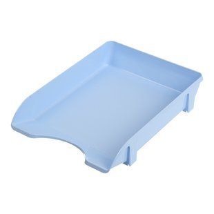 Лоток для паперів пластиковий горизонтальний на 1 відділення Buromax Pastel блакитний