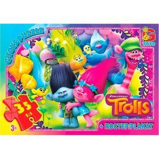Пазли 35ел 21*30см Тролі+постер G-Toys TR0075