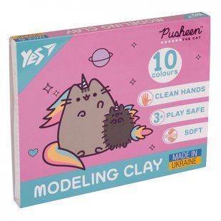 Пластилін Yes Pusheen 10 кольорів 200г