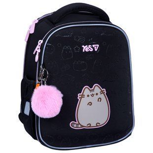 Рюкзак шкільний каркасний для дівчинки Yes H-100S My Pusheen 35*28*15см чорний