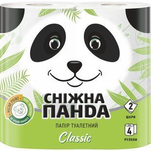 Туалетний папір 4шт*16 Класік Сніжна панда