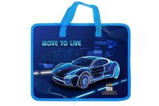 Папка-портфель пластикова А4 на блискавці Kidis Move to Live з текстильними ручками