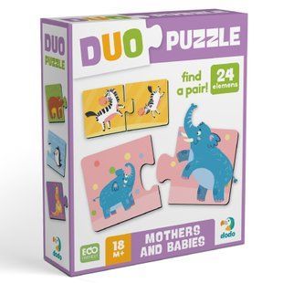 Пазл 2ел 5*10см DUO Мама і малюк Dodo