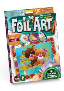 Набір Аплікація кольоровою фольгою Foil ART Ведмедики Danko Toys