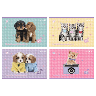 Альбом для малювання 24арк скоба Kite Studio Pets 100г/м2