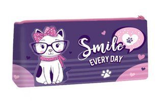 Пенал-косметичка ООПТ для дівчинки на 1 відділення, силіконовий Smile