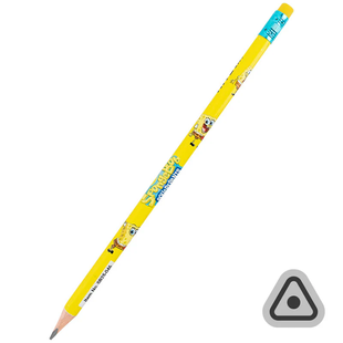 Олівець чорнографітний Kite Sponge Bob з гумкою, тригранний (36)