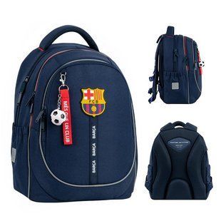 Рюкзак шкільний напівкаркасний для хлопчика Kite Education 700 FC Barcelona 38*28*16см синій