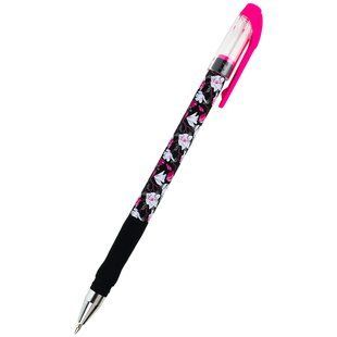 Ручка кулькова Axent Floral Black 0,5 мм синя (24)
