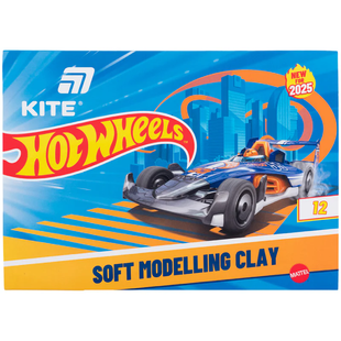 Пластилін восковий Kite Hot Wheels 12 кольорів 240г