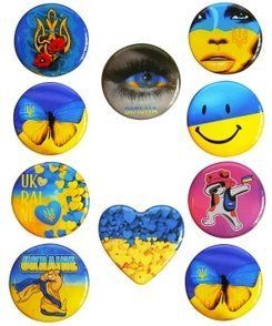 Наліпка об'ємна 3D №54 Я Українка діаметр 35мм мікс