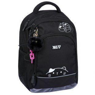 Рюкзак шкільний для дівчинки Yes S-117M Kittens 39*26*14см чорний