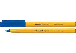 Ручка кулькова Schneider&nbsp;Tops 505F 0,5мм синя корпус жовтий