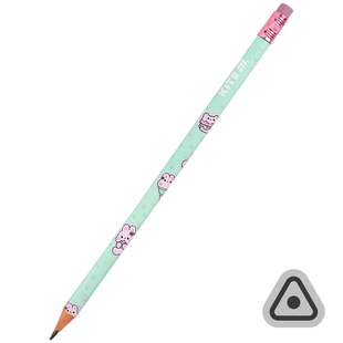 Олівець чорнографітний Kite Feel Good з гумкою, тригранний (36)