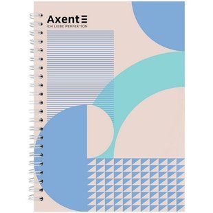 Блокнот А5 96арк., в клітинку, на спіралі, тверда обкладинка Axent №20