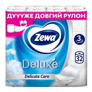 Туалетний папір Zewa Deluxе 3-шаровий Білий Winter 32 рулони