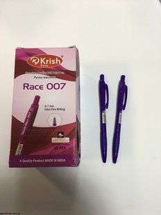 Ручка масляна автоматична Krish Race 0,7мм фіолетова корпус фіолетовий