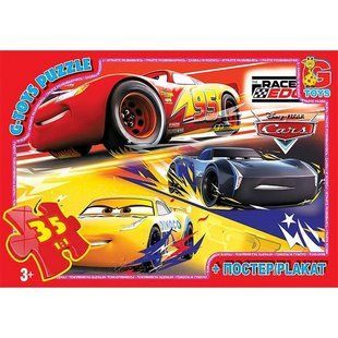 Пазли 35ел 21*30см Тачки+постер G-Toys Z10187