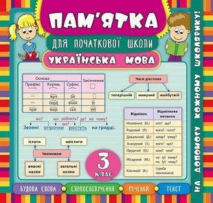 Пам&rsquo;ятка для початкової школи УКРАЇНСЬКА МОВА 3 клас Укр (Ула)
