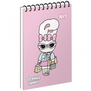 Блокнот А7 80арк., в клітинку, на спіралі (верхня), тверда обкладинка Yes Esther Bunny: Stay Chic