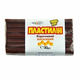Пластилін восковий Travel Kids коричневий 30г (12)