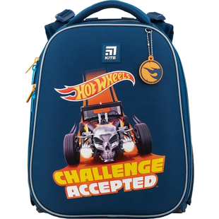 Рюкзак шкільний каркасний для хлопчика KITE Education Hot Wheels 38*29*16см синій