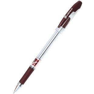 Ручка масляна Hiper Max Writer 2500м 0,7мм червона корпус прозорий