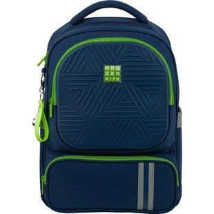 Рюкзак шкільний напівкаркасний для хлопчика Kite Wonder 38*28*15см синій
