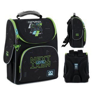 Рюкзак шкільний каркасний для хлопчика GoPack Education 5001S-7 Next Level 34*26*13см чорний