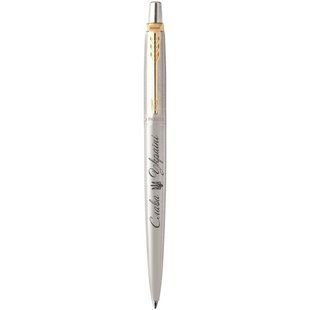 Ручка Parker Jotter Ukraine кулькова, корпус сталевий з позолотою Тризуб Слава Україні