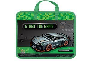 Папка-портфель пластикова А4 на блискавці Kidis Supercar з текстильними ручками