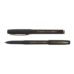 Ручка гелева Buromax Rubber Touch 1мм чорна (12)